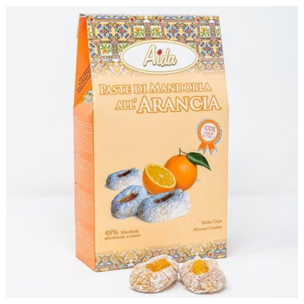 pasta di mandorla all arancia scatolina 200 g